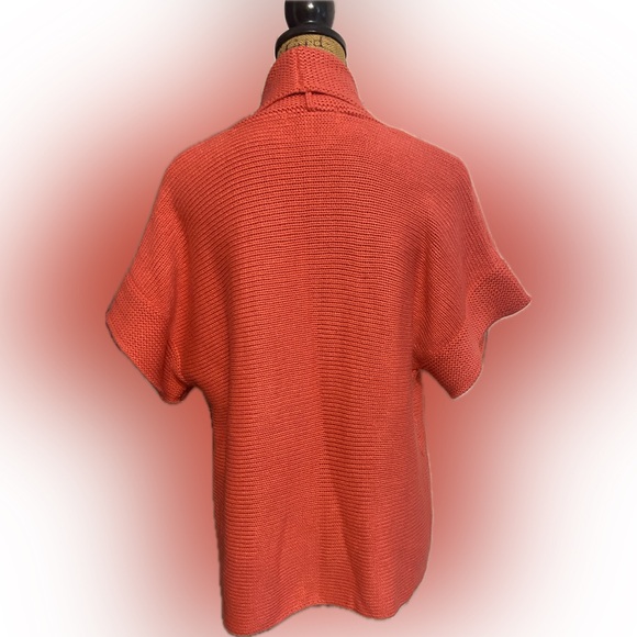 Women's Open-Front Sweater - Coral - Picture 4 of 6